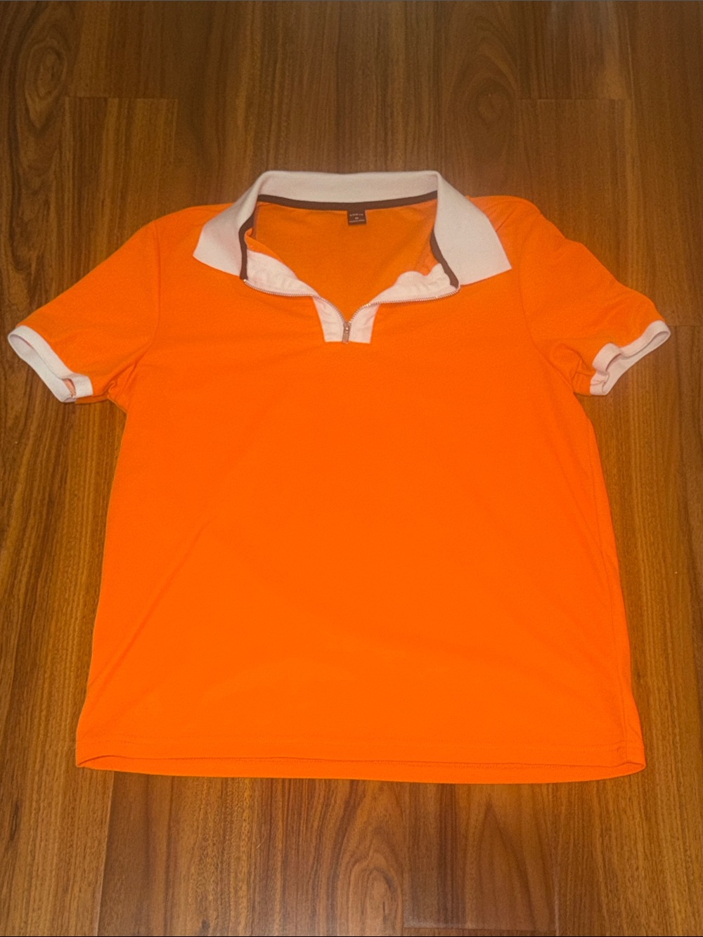 SHEIN Bright Orange Polo with White Collar